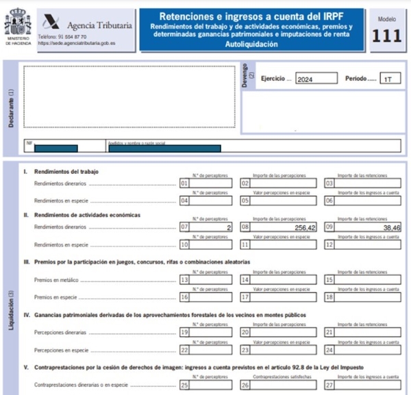 Modelo 111 Liquidación